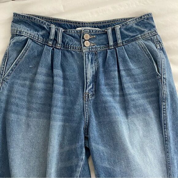 Kancan High Waist Relaxed Mom Baggy Jeans Distressed Straight Leg - Picture 11 of 13